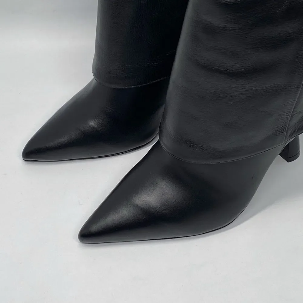 Black Suede Studio Cecille Leather Ankle Boots size 39